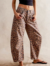 Load image into Gallery viewer, Leopard Print Barrel Jeans