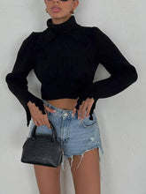 Laden Sie das Bild in den Galerie-Viewer, Pointed Shirt Long Collar Crop Sweater