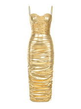 Lataa kuva Galleria-katseluun, Ruched Spaghetti Strap Evening Gown