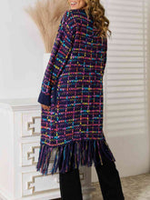 Load image into Gallery viewer, Boho Multicolor Fringe Hem Longline Cardigan