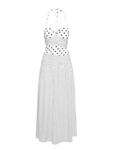 Görseli Galeri görüntüleyiciye yükleyin, Marguerite White Polka Halter Maxi Dress