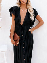 Carica l&#39;immagine nel visualizzatore di Gallery, Button Cotton Linen Perfect Beach Boho Maxi Dress