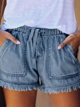 Load image into Gallery viewer, Elastic Waist Casual Denim Shorts