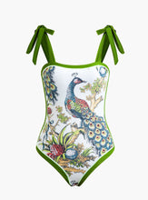 Carregar imagem no visualizador da galeria, Peacock Print Tummy Control One-Piece Swimsuit