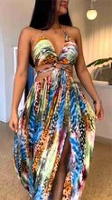 Load image into Gallery viewer, Animal Print Tie Back Maxi Dress