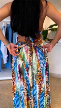 Load image into Gallery viewer, Animal Print Tie Back Maxi Dress