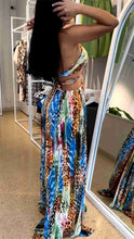 Load image into Gallery viewer, Animal Print Tie Back Maxi Dress