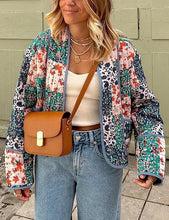 Load image into Gallery viewer, Floral Patchwork Print Drop Shoulder Jacket