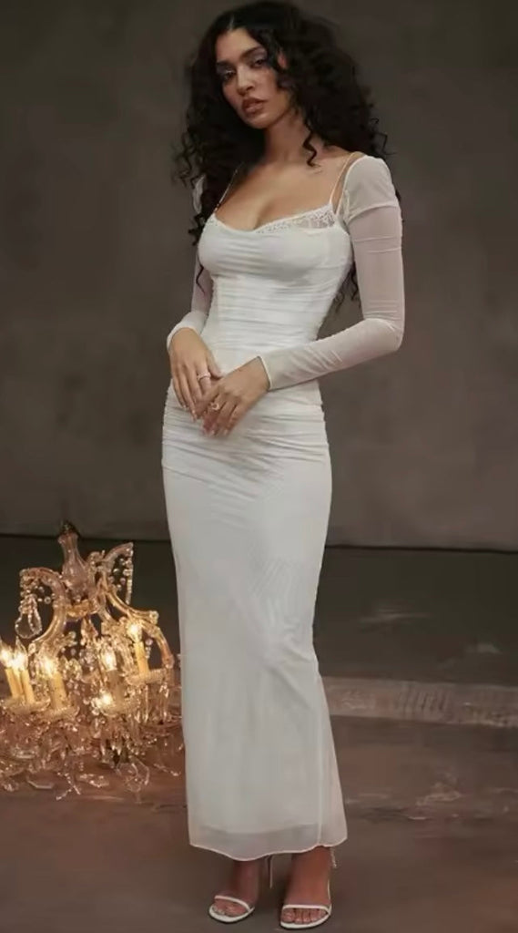 aikergood Rouge Off the Shoulder Maxi Dress