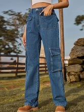 Load image into Gallery viewer, Retro Utility Denim Cargo Pants