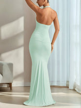 Load image into Gallery viewer, U-Shaped Halter Backless Maxi Dress