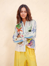 Carica l&#39;immagine nel visualizzatore di Gallery, Print Ocean Theme Long Sleeve Collared Shirt