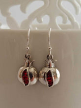 Load image into Gallery viewer, Royal Pomegranate Design Ruby Silver Earring