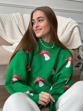 Load image into Gallery viewer, Mushroom Pattern Contrast Pullover Sweater