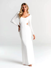 Load image into Gallery viewer, Pearl Chain Backless Fitted Maxi Dress