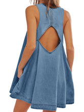 Load image into Gallery viewer, Sunset Stroll Denim Mini Dress