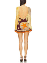 Load image into Gallery viewer, Coral Reef-Inspired Pattern Crochet Mini Dress