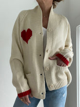 Load image into Gallery viewer, Fun heart pattern cardigan sweater jacket