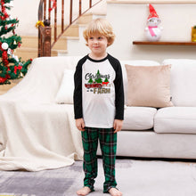 Load image into Gallery viewer, Merry Christmas Green Plaid and Black Pajamas Set