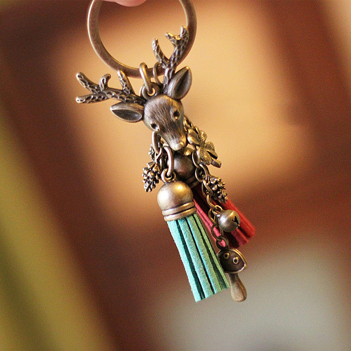 aikergood Christmas Mood Forest Deer Keychain