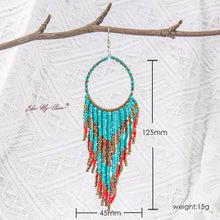 Carica l&#39;immagine nel visualizzatore di Gallery, Boho Ethnic Long Tassel Beaded Earrings