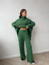 Načíst obrázek do prohlížeče Galerie, Turtleneck Split Sweater Loose Knit Pants Set