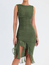 Load image into Gallery viewer, Casual Sleeveless Ruffle Midi Dress