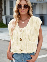 Load image into Gallery viewer, V-Neck Buttoned Knit Vest