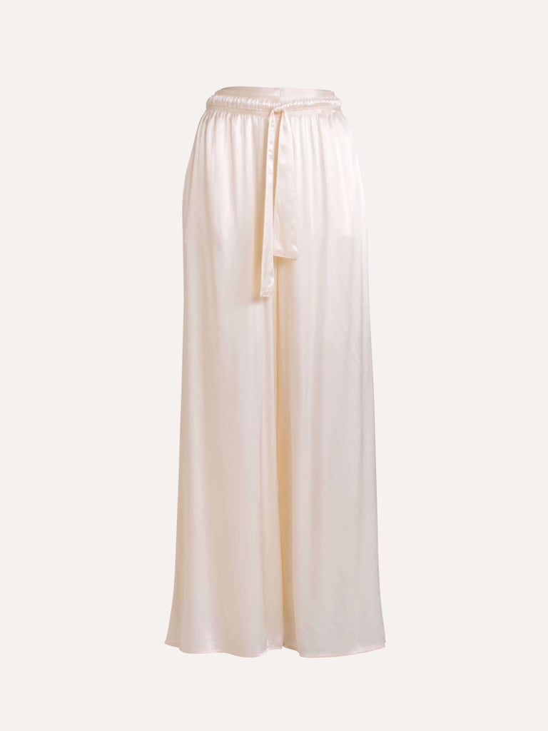 Satin Tie Loose Casual Wide-Leg Pants