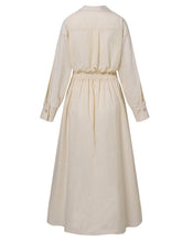 Load image into Gallery viewer, Elegant Pocket Button Lapel Collar Fold Solid Midi Dress