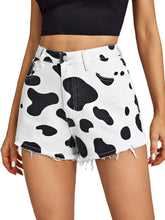 Görseli Galeri görüntüleyiciye yükleyin, Cowboy Style Brown Cow Print Shorts