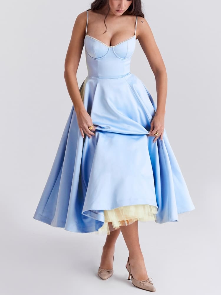 CINDERELLA BLUE TULLE MIDI DRESS