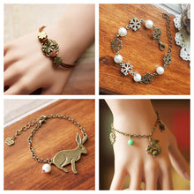 Load image into Gallery viewer, Christmas Handmade Forest Pearl Snowflake Bracelet