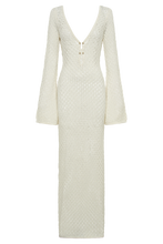 Load image into Gallery viewer, aikergood Augusta Crochet Fishtail Flare Sleeve Maxi Dress