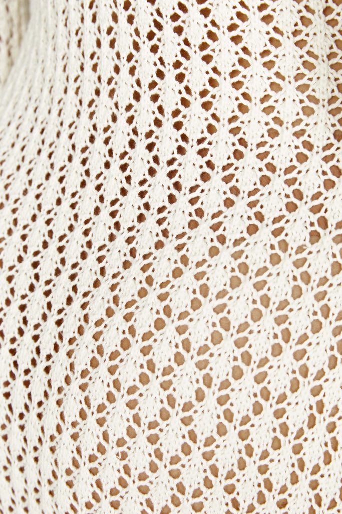 aikergood Augusta Crochet Fishtail Flare Sleeve Maxi Dress