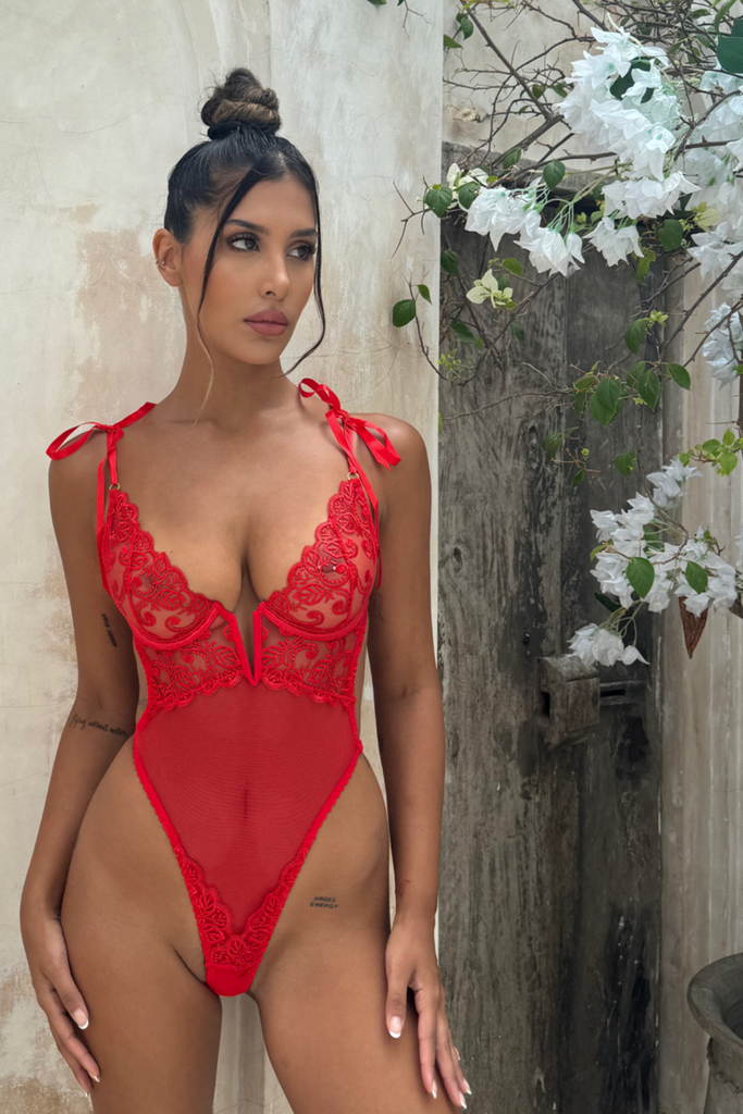 Arabella Red Bodysuit