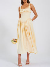 Lataa kuva Galleria-katseluun, Noreen Pleated Strap Puffy Maxi Dress