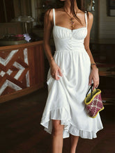 Load image into Gallery viewer, Ruffle Hem Cami Plain Midi Dress