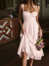 Load image into Gallery viewer, Ruffle Hem Cami Plain Midi Dress