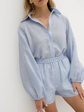 Load image into Gallery viewer, Cotton &amp; Linen Casual Shorts Set