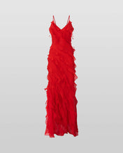 Load image into Gallery viewer, aikergood Bella Chiffon Ruffle Backless Maxi Dress