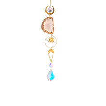 Load image into Gallery viewer, Crystal Agate Raw Stone Suspension Car Prism Ball Pendant