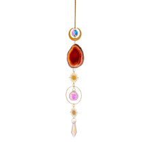 Load image into Gallery viewer, Crystal Agate Raw Stone Suspension Car Prism Ball Pendant