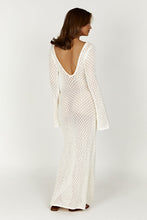Load image into Gallery viewer, aikergood Augusta Crochet Fishtail Flare Sleeve Maxi Dress