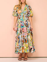 Carica l&#39;immagine nel visualizzatore di Gallery, Casual Graffiti Evergreen Printing Midi Dress