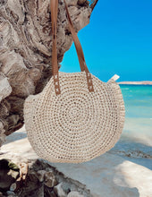 Load image into Gallery viewer, Round Straw Tote Bag