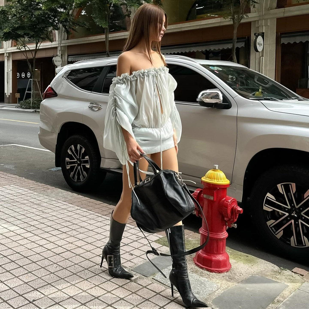 Ash Off Shoulder Mini Dress