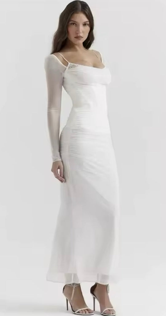 aikergood Rouge Off the Shoulder Maxi Dress