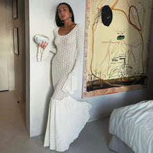 Load image into Gallery viewer, aikergoodPure Crochet Flare Sleeve Maxi Dress