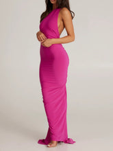 Load image into Gallery viewer, One-shoulder tie maxi dress